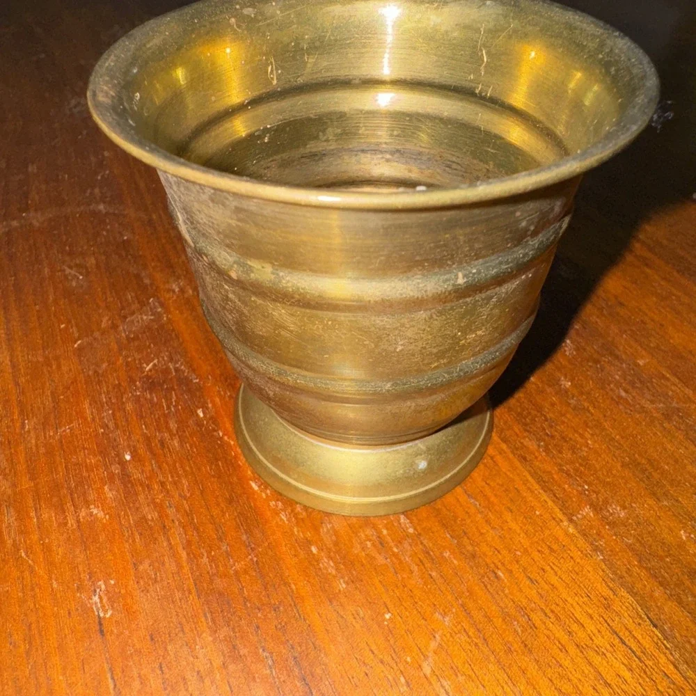Adorable Vintage Mini Brass Planter Mid‎ Century 1960's OLA51